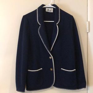 knit blazer sz M-L in navy